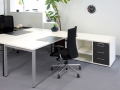 Arbeitsplatz "Forma" perlweiß - anthrazit
