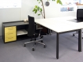 Arbeitsplatz "Forma" perlweiÃ - anthrazit, Akzentdekor samtgelb